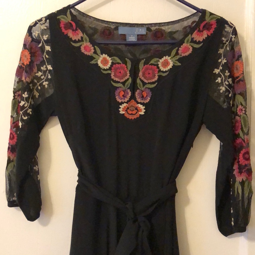 Lil for Anthropologie silk boho dress
